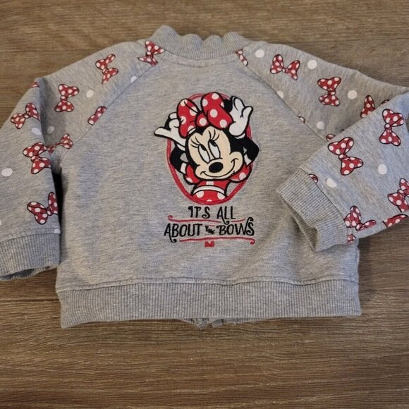 Disneyland Resort 6/9 month Minnie Mouse Gray It's All About the Bows Jacket - Picture 1 of 6